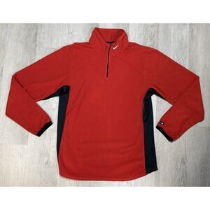 Vintage Nike 1/4 Zip Pullover Youth L (12-14) Red Long Sleeve Fleece Classic